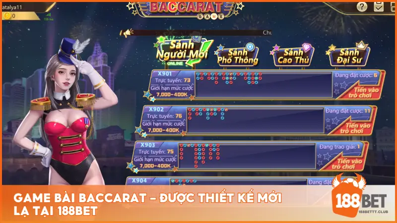 Baccarat – Được thiết kế mới lạ tại game bài 188BET